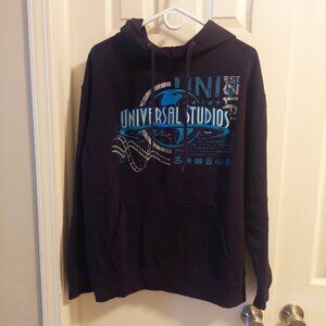 Vintage Unisex Universal Studios Sz L Embroidered Black Hoodie Sweatshirt EUC